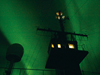 Aurora behind ship mast