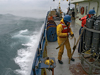 Craig Marquette (left) and Glen Gawarkiewicz prepare for hydrography operations north of Cape Hatteras.