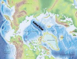 map showing Gakkel Ridge