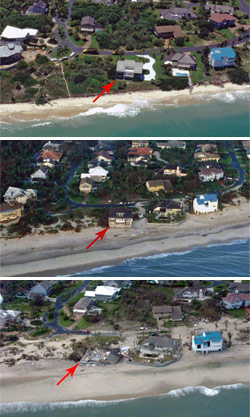 This sequence shows how the seas advanced and property was destroyed in Floralton Beach, Fla.