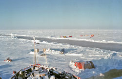 A view from the ship Des Grosielliers during Arctic spring
