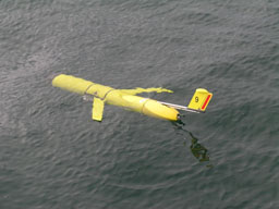 WHOI glider in the water WHOI glider in the water