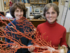 Lauren Mullineaux and Susan Mills with coral specimen.