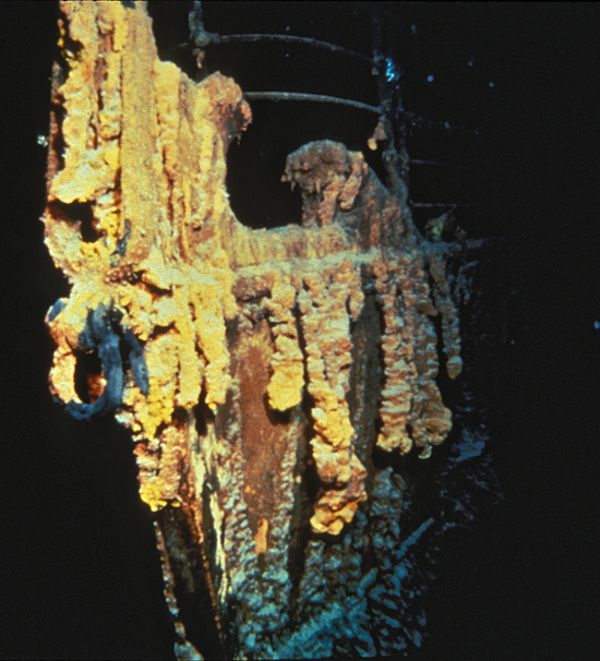 Rusticles on the wreck of Titanic