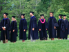 commencement line of grads