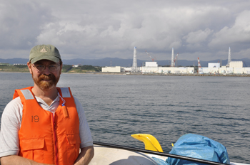 WHOI senior scientist Ken Buesseler has collected and analyzed the seawater surrounding the Fukushima Dai-ichi nuclear power plant since the 2011 disaster. As the low-level radiation travels across the Pacific, Buesseler has launched a crowd sourcing campaign and website to monitor radiation levels along the West Coast of North America. (Photo courtesy of Ken Buesseler, Woods Hole Oceanographic Institution)