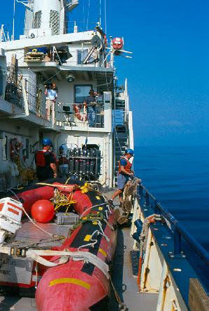 CTD Deployment; Main Deck: Michael Campbell, Brandon Davidson, Erich Horgan; 01 Deck: Adam Geiger, Leo Fitz