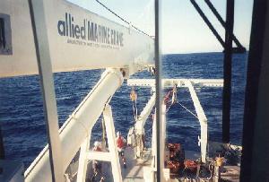 View from the Oceanus's crane.