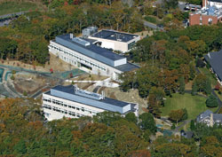 The Stanley W. Watson Laboratory (foreground) and the Marine Research Facility (background) provide new offices and laboratories for more than 90 WHOI employees.