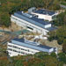 The Stanley W. Watson Laboratory (foreground) and the Marine Research Facility (background) provide new offices and laboratories for more than 90 WHOI employees.