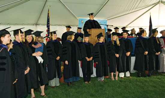 John Farrington presides over his last commencement as vice president for Academic Programs at WHOI in September.