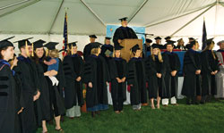 John Farrington presides over his last commencement as vice president for Academic Programs at WHOI in September.