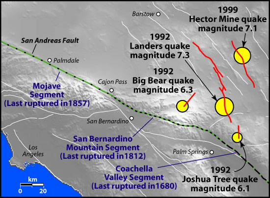 location map of earthquakes
