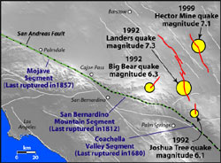 location map of earthquakes
