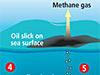 Seeping methane gas 