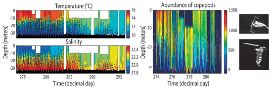 A variety of sensors on ocean observatories provide running data logs on changing conditions in the sea
