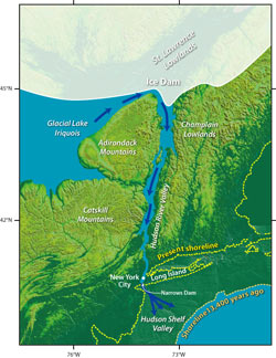 ice dam forming a large Ice Age