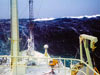 The freezing wash of large Labrador Sea waves like this one resulted in ice buildup.