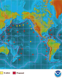 The tsunami monitoring network proposed by the Bush