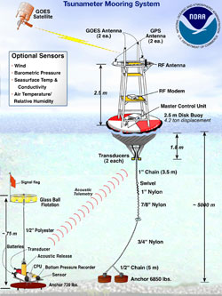 Schematic diagram of a DART buoy.