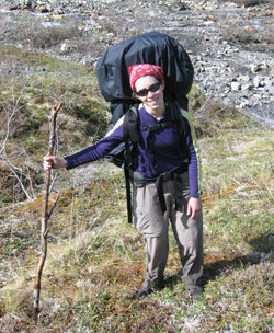 Sheri Simmons escapes the lab whenever she can, and has been packpacking from Newfoundland to here, in the Gates of the Arctic National Park, Alaska
