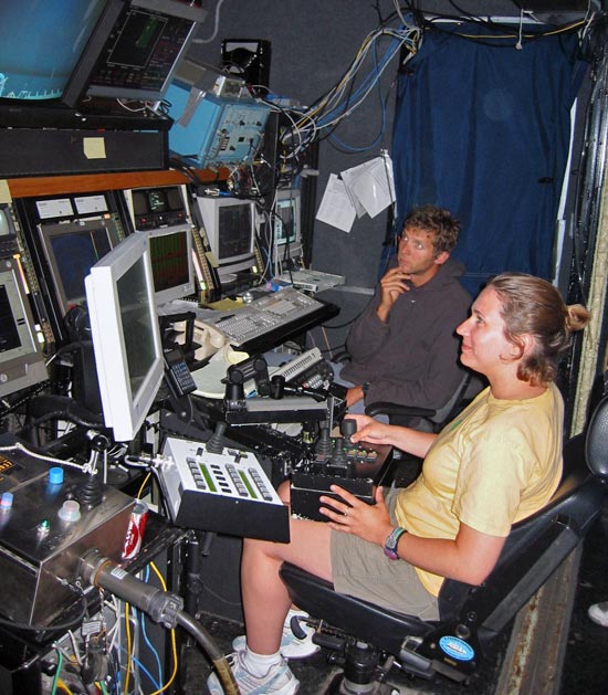 Anna Michel at controls of Jason ROV