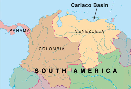 cariaco basin indicator map