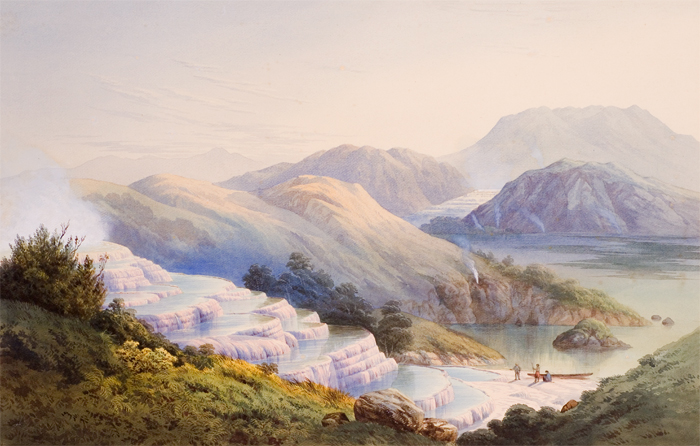 painting of Pink & White Terraces