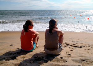 Halliday and Gast on the beach at Duck, N.C.