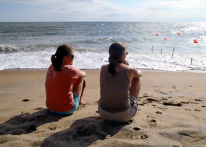 Halliday and Gast on the beach at Duck, N.C.