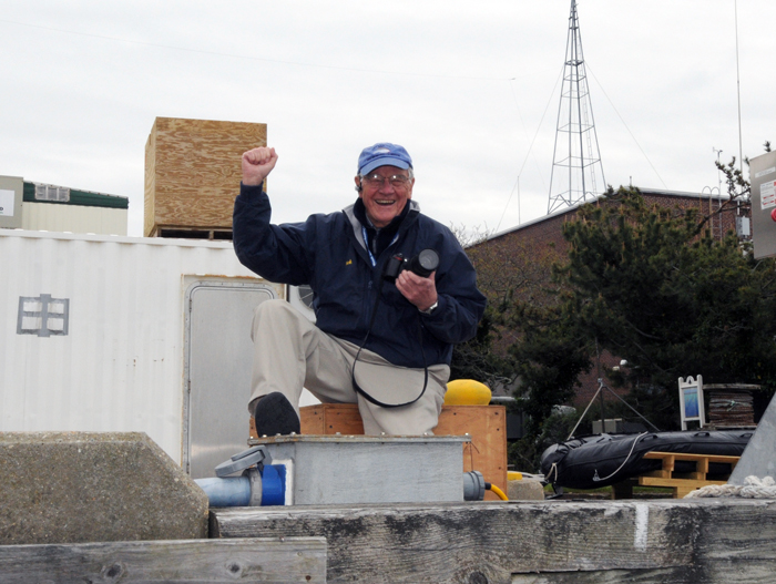 Dick Pittenger on WHOI dock