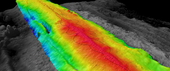 lava flow sonar image