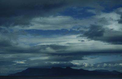 Isle of Rum seen from the port of Mallaig