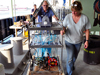 Craig Taylor and Ginny Edgcomb bring SID-ISMS toward the R/V Atlantis main lab