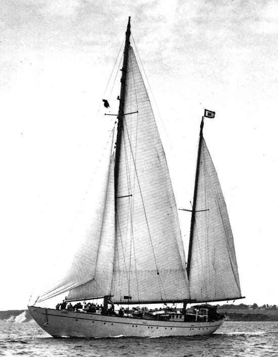 The ketch-rigged Atlantis