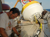 Jeff Lord assembling NTAS 7 mooring for deployment operations.
