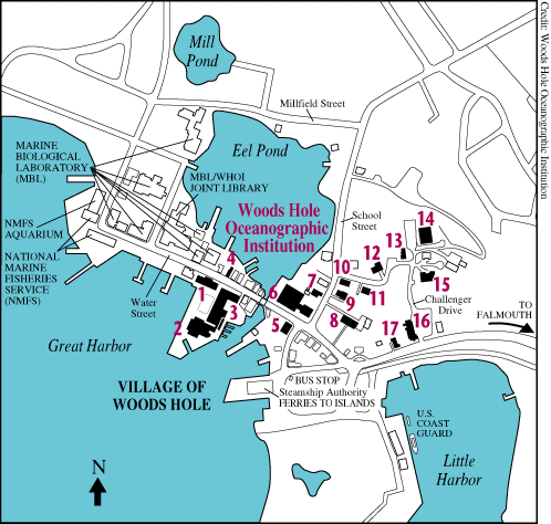 Map of WHOI Village Facilities