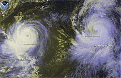 The Pacific is experiencing unprecedented number and intensity of typhoons. (NOAA)