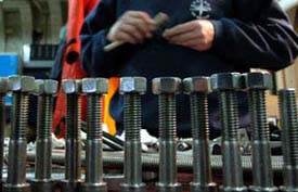 cleaning the bolts