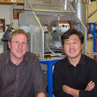 Albert Benthien and Baoxi Han Post-docs 2004 with the gas-ion source .