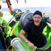 Cameron climbing out of Deepsea Challenger