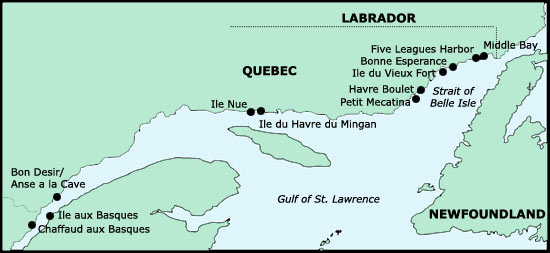 Selected sites of interest of the 2005 field season.