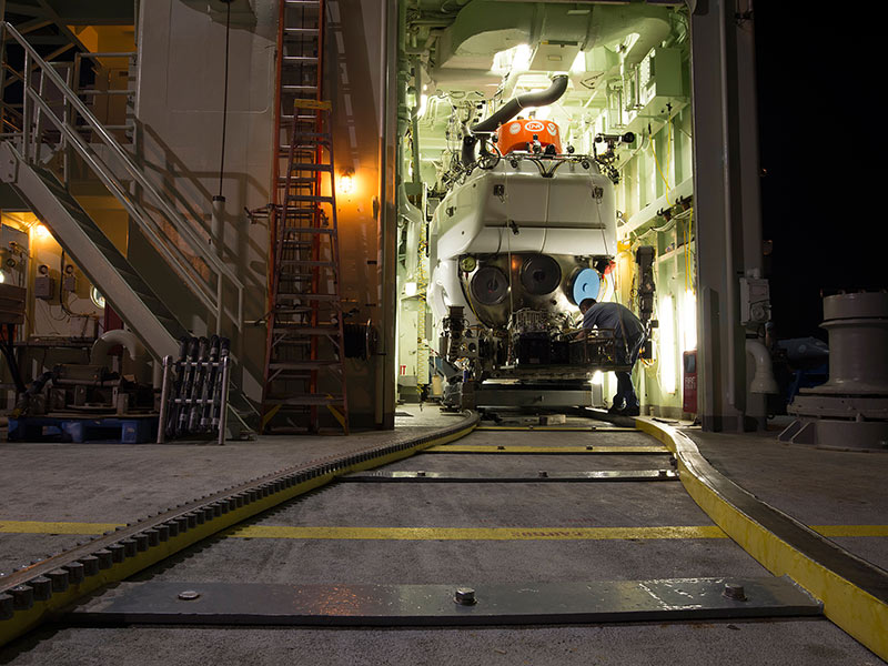 Alvin in its hanger, 2014