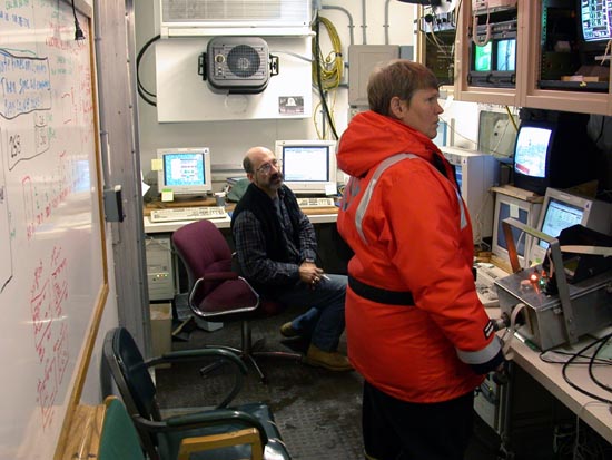 inside the shipboard control room