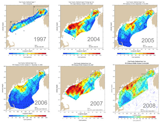yearly map of cysts