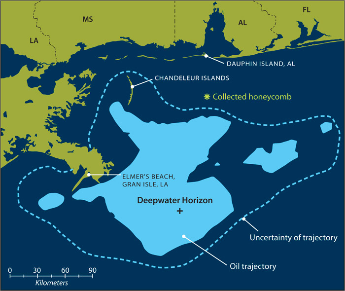 map with sampling locations