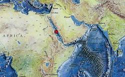 map of high water temp in red sea