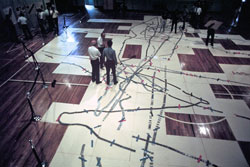 LIBEC collected 5,250 seafloor photos, which were fitted together and laid across the floor of a Navy gymnasium in Washington, D.C.