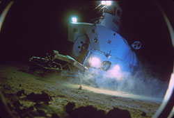 Alvin is photographed from Cyana’s viewport on the Mid-Atlantic Ridge during Project FAMOUS