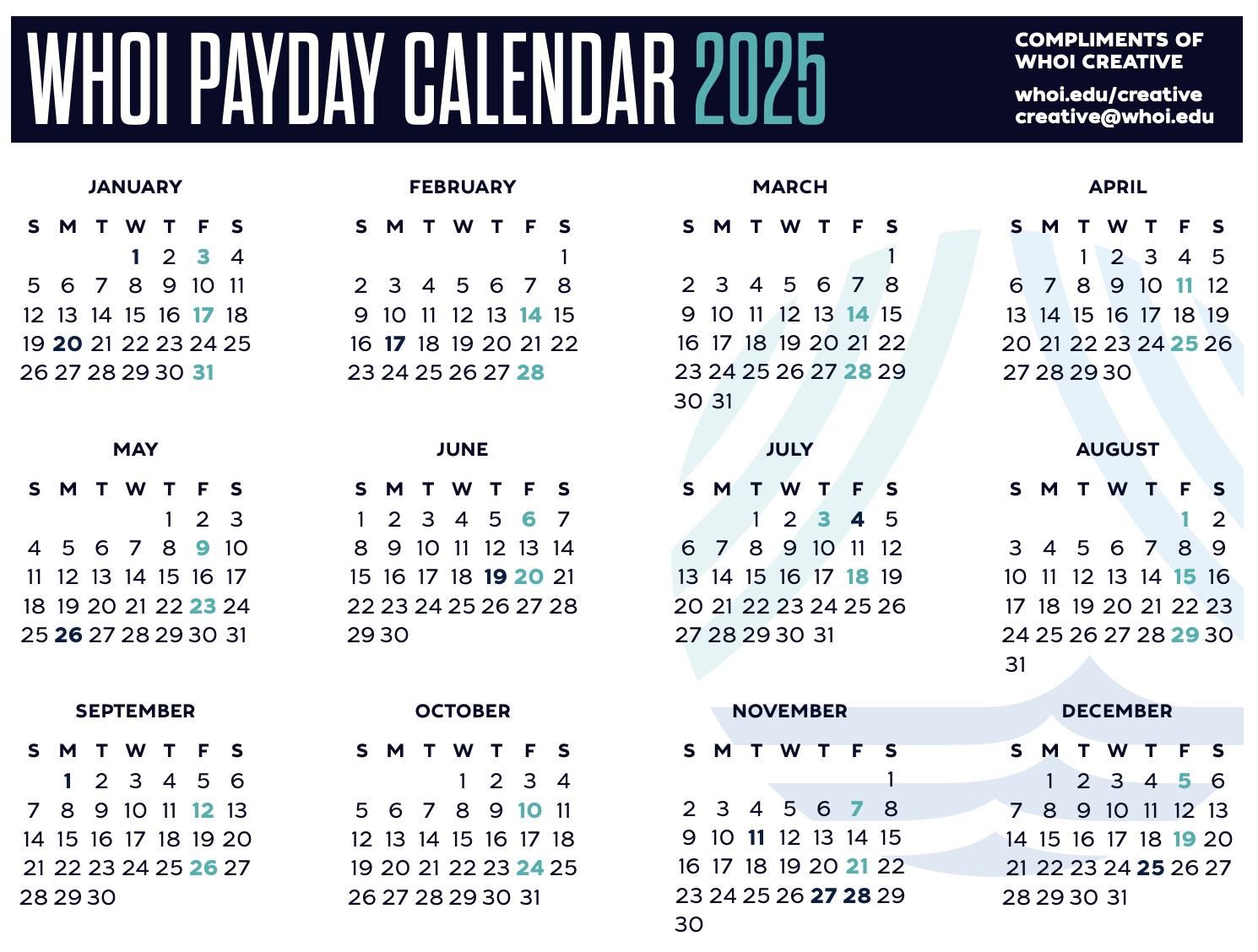 payroll calendar - click for PDF